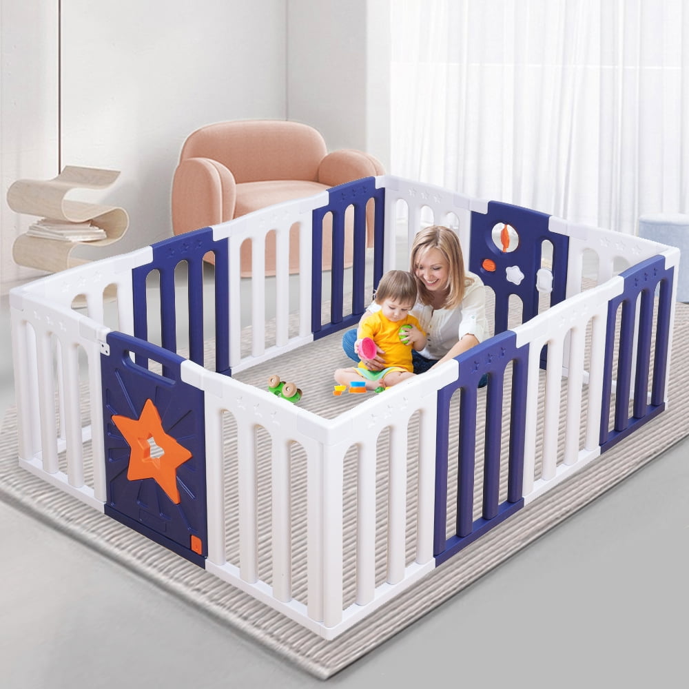 Comomy Large Baby Playpen Safe, Stable, and Educational Ideal Baby Playard