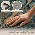 thumbnail image 6 of ODIKA Music Cd Musical Motif Guitar Notes Sepia Teal Circle Disc Shape Non-Slip Chair-Friendly Floor for Dining Room, Under Table, Office, 6 of 7