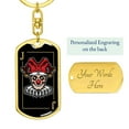 thumbnail image 3 of Skull Joker Keychain Dog Tag Stainless Steel or 18k Gold Keyring, 3 of 16