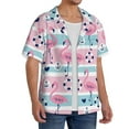 thumbnail image 2 of Kdxio Men'S Hawaiian Shirt For Men Short Sleeve Shirt Pink Striped Flamingo Summer Casual Holiday Beach Button Down T-Shirts, 2 of 5