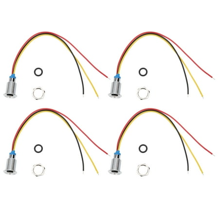 

2024 4 Sets PreWired Round LEDs Mini Common Anode 2Color Indicator Lights 10mm 110220V(Red and Yellow )