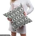 thumbnail image 4 of Tribal Fabric by the Yard, Abstract Sketchy Like Rectangulars Composed with Stripes and Circles Design, Upholstery Fabric for Dining Chairs Home Decor Accents, Black and White by Ambesonne, 4 of 4