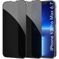 thumbnail image 3 of [2 piezas] para pantalla de privacidad de vidrio templado compatible con iPhone 14 Pro Max vidrio protector 6.7", película Anty-Spy compatible con película protectora iPhone 14 Pro Max, 3 of 7