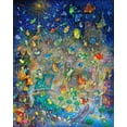 thumbnail image 2 of Bell, Bill 15x18 White Modern Wood Framed Museum Art Print Titled - Raining Frogs And Fishes, 2 of 4