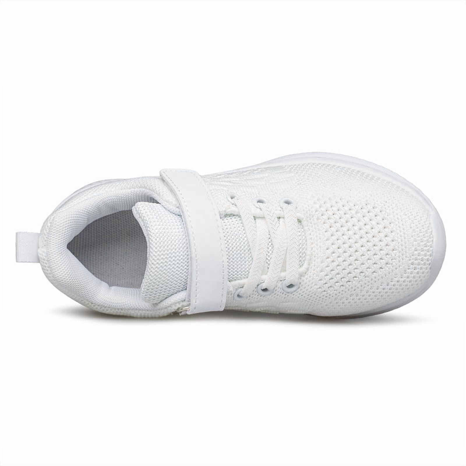vibdiv Boys Girls Sneakers Cheerleading Shoes Lightweight Competition Youth Cheer Shoes Sports Athletic Running Kids Shoes All White Big Kid Size 5