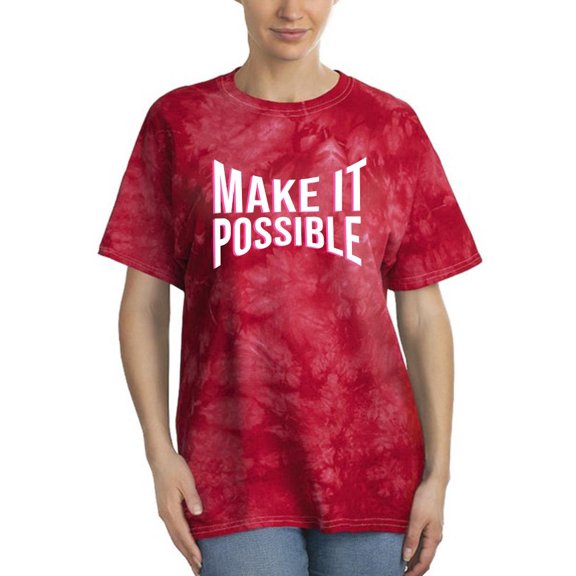 Make It Possible Slogan Tie Dye Crystal Women -Image by Shutterstock, Female Medium