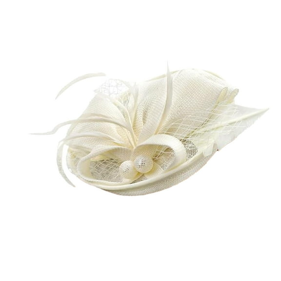 Bfogop Fascinator Hat Veil Fascinators Hair Clip Tea Party Pillbox Derby Hat Fascinator Bridal Wedding, Clip-On Design - Fancy Hair Fascinators for Women and Girls