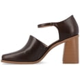 thumbnail image 3 of Journee Womens Bobby Stacked Heel Square Toe Pumps, Widths Available, 3 of 10