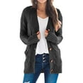thumbnail image 5 of Pull Hiver Cardigan Manches Longues Boutonnage Ouvert sur le devant avec Poche, 5 of 5