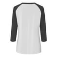 thumbnail image 5 of Shirt for Women's Fashion Casual Raglan Sleeve Round Neck 3/4 Sleeve Loose Printed T-Shirt Ladies Top, 5 of 7