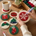 thumbnail image 3 of Christmas Punch Needle Coaster DIY Kit Embroidery Heat Resistant Mat Handcrafted Beverage Pad Stress Relief Holiday Art Material Set Home Decor B109, 3 of 3