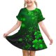 thumbnail image 1 of Niñas Vestido de Día de San Patricio 3-12 Años Niños Niños Verano Casual Cuello Redondo Manga Corta, 1 of 9