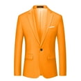 thumbnail image 2 of BiZtdJrK Big and Tall Solid Blazers for Men One Button Notched Lapel Long Sleeve Wedding Party Dress Jackets Regular Fit Sport Coats Orange XL, 2 of 8