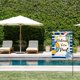 thumbnail image 3 of Bandera de jardín con diseño de rayas de acuarela "Bienvenido a nuestra piscina", de doble cara, para exteriores, para vacaciones de verano, con forma de anillo de natación, chanclas, decoración para, 3 of 6