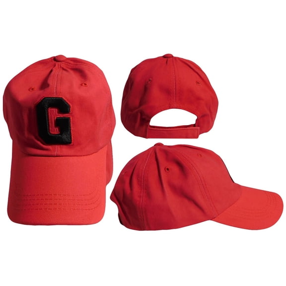 GEORGIA "G" Red Washed Old School Cotton Adjustable Embroidered Cap Hat