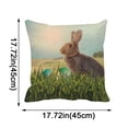 thumbnail image 3 of Huhuzaio Pillows Covers Easter Linen Pillow Cover Rabbit Pattern Pillow Cover Cushion Cases For Sofa Bed Living Room Outdoor Gifts For Easter Spring Home Decor, 3 of 3