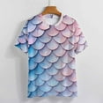 thumbnail image 3 of Mermaid Fish Scales Women's Short Sleeve T-Shirt Crew Neck Casual Summer Trendy Loose Fit Tops, 3 of 6