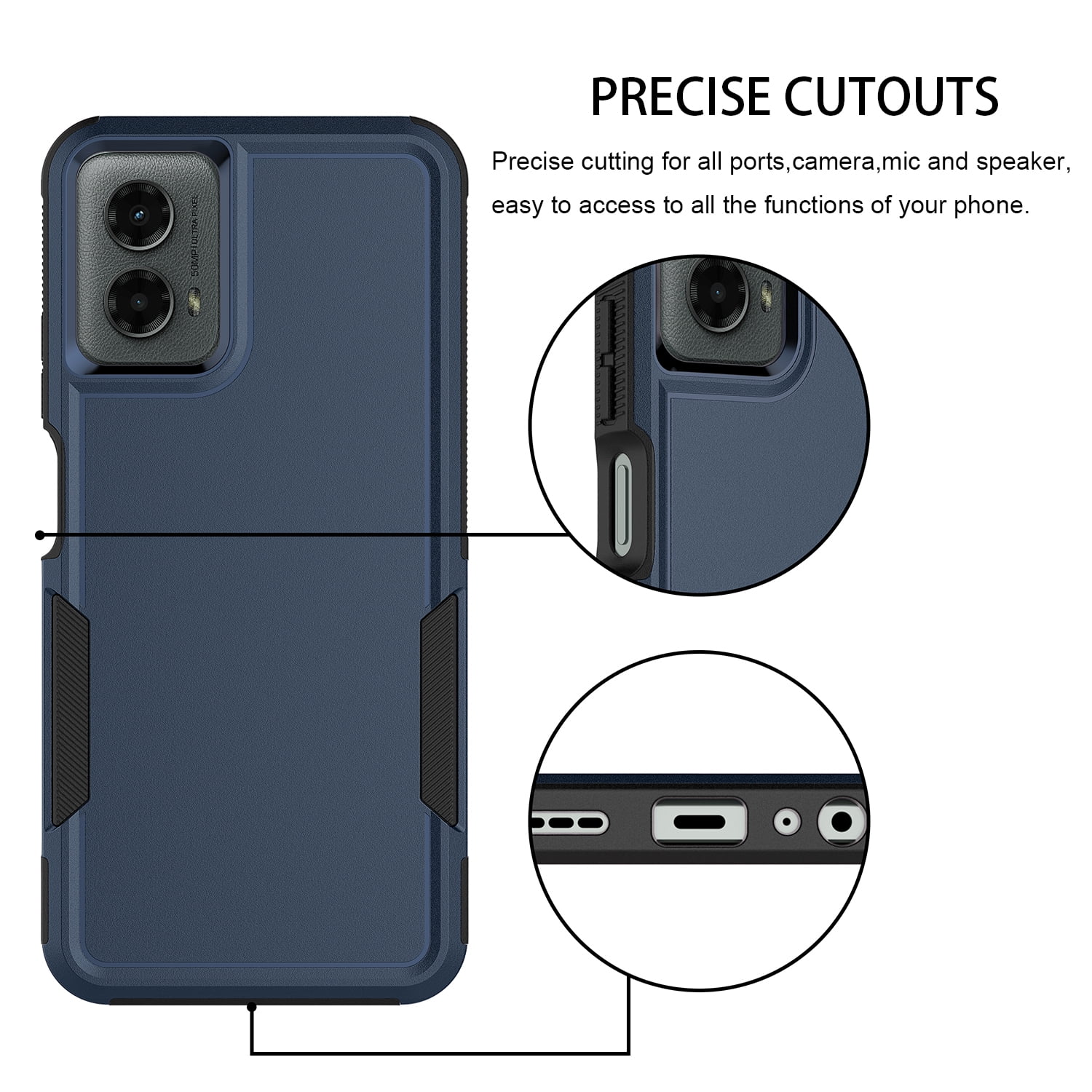 For Motorola Moto G 5G 2024 Phone Case, Moto G 5G 2024 Case, Dual Layer Shockproof Heavy Duty Military Grade Protective Case Hybrid Rugged Cover for Motorola G 5G 2024, Blue