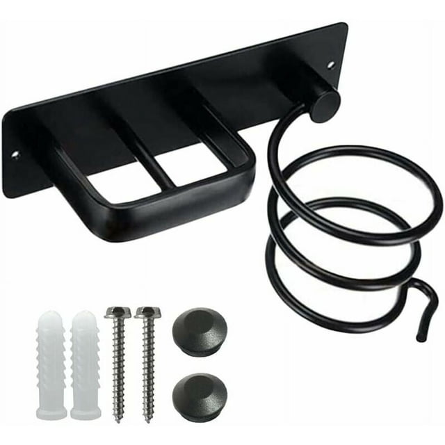 Soporte para secador de pelo de pared Soporte para secador de pelo Soporte para plancha de pelo Soporte para secador de pelo de pared Soporte para plancha de pelo Soporte para secador de pelo negro