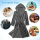 thumbnail image 2 of Bata de baño, bata de ducha, bata de toalla, batas con capucha para hombre, bata de spa larga con bolsillos, bata de baño para dormitorio universitario, 2 of 7