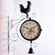 thumbnail image 1 of Reloj de pared creativo de doble cara, reloj de sala de estar para el hogar, reloj colgante de hierro estilo pastoral retro, reloj silencioso artesanal, 1 of 5