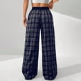 thumbnail image 5 of SwiftWear Women’s Plaid Drawstring Pants Elastic Waist Wide Leg Trousers with Pockets, Loose Fit Casual & Comfortable Baggy Pants, 5 of 9