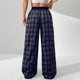 thumbnail image 5 of Pantalones de Cintura Elástica de Pierna Ancha para las Mujeres Pantalones de Tobillo de Mezcla de Lino Casual Impreso Recto, Pantalones de Pierna Ancha Casual para las Mujeres, 5 of 9
