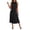 Black, variant on Women's Sleeveless Round Neck Split Hem Dress - Flowy Casual Summer Party Outfit - Loose Fit - XS-XXL Sizes