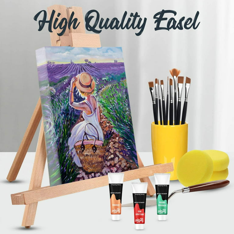 MEEDEN 40 Pcs Deluxe Artist Painting Kit with French Style Easel, Acrylic  Paint Set, Paintbrushes, Canvas Panel, Stretched