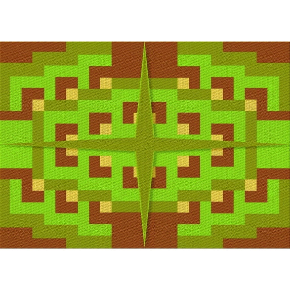 Ahgly Company Indoor Rectangle Patterned Dark Bisque Brown Area Rugs, 5' x 8'
