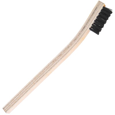 Small Hand Wire Scratch Brush, Brass Fill, Wood Block, 3 x 7 Rows