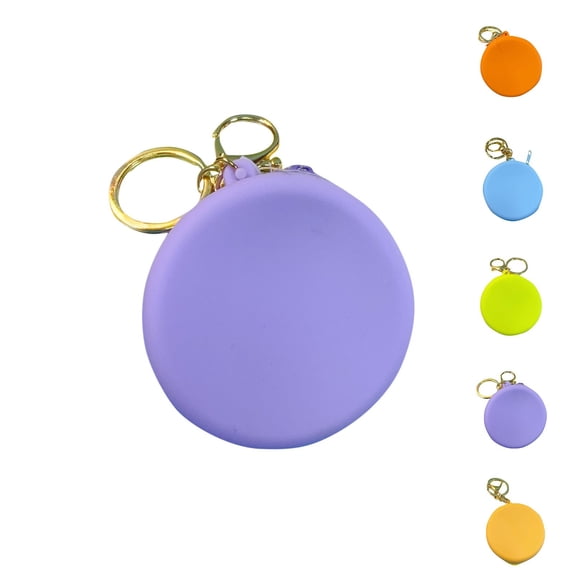 JVBTVB Girls Mini Coin Purse Soft Solid Color Portable Zipper Pouch Small Wallet for Change, Keys, and Daily Essentials Ideal for Back-to-School, Travel, and Pocket Storage