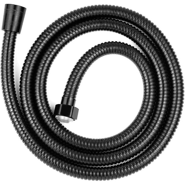 Universal 2m Stainless Steel Shower Hose - Anti-Twist and Anti-Corrosion Shower Hose, G1/2 Thread - Black