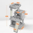 thumbnail image 2 of YEXJ 36in Cat Tree Cat Tower Play House Climber Stand Furniture with Scratching Post, Plush Perch, Dangling Ball, Two Condo and Ramp, for Kittens, Cats and Pet-Light Gray, 2 of 12