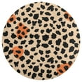 thumbnail image 3 of Leopard Print Pattern Washable Round Rug -Circle Area Rugs for Nursery Bedroom, Vintage Non Slip Non Shedding Low Pile Carpet for Living Room Coffee Table Entryway, 3 of 6