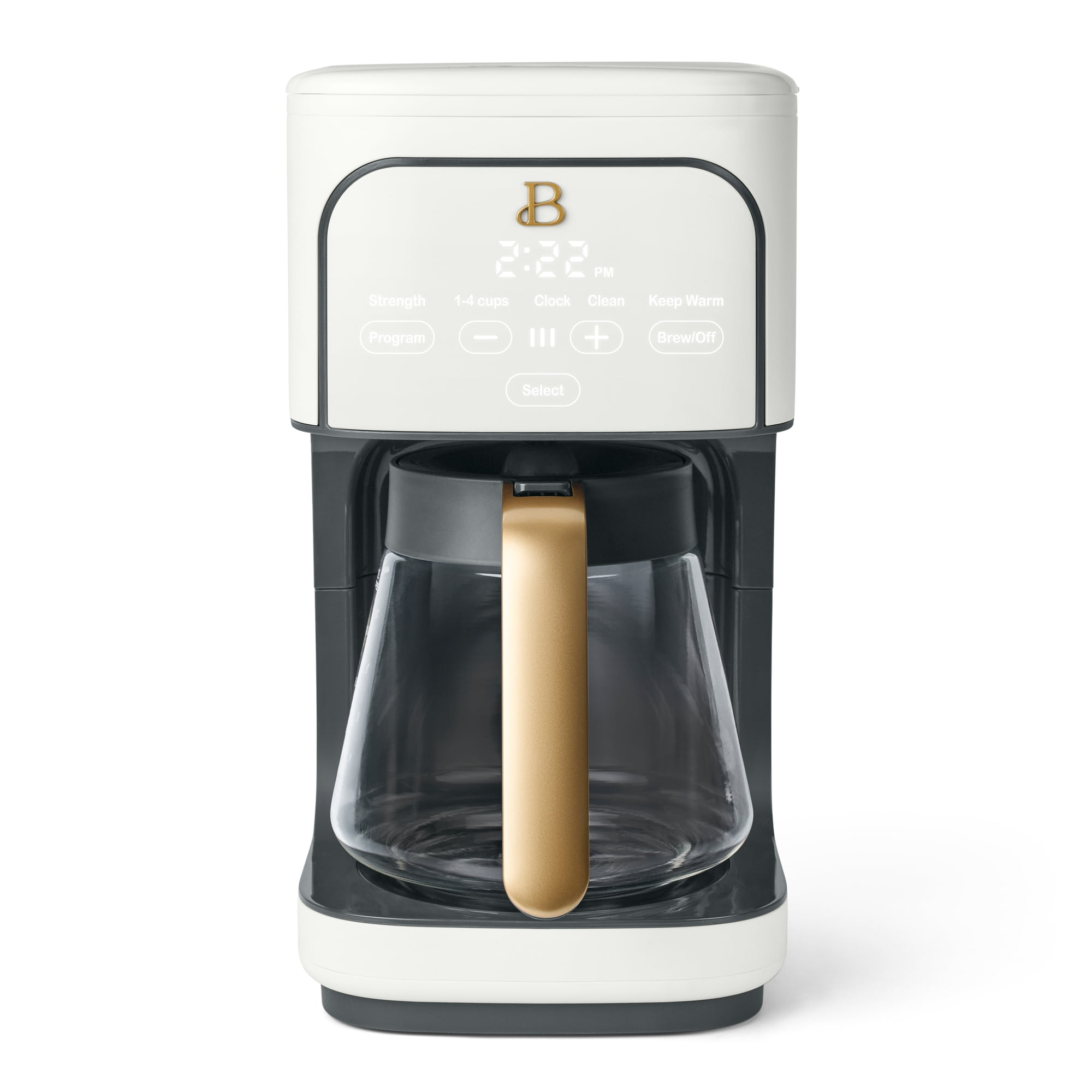 Beautiful by Drew Barrymore 12-Cup Programmable Coffee Maker, White Icing