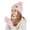 Pink, variant on Jamicy Kids Scarves and Gloves Sets for Ages 4-10Y Children Kids Boys Girls Winter Hat Touch Screen Gloves Scarf 3pc Set Toddler Double Pompom Cap