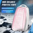 thumbnail image 4 of Key Fob Cover Compatible with Toyota RAV4 Corolla Prius Camry Highlander Avalon C-HR Keychain Case Holder Protector,Silver-pink, 4 of 5
