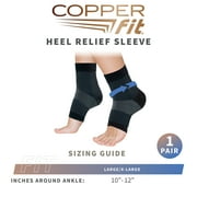 Copper Fit ICE Plantar Fascia Foot Compression Sleeve | Menthol Infused|1 Pair |Unisex | L/XL