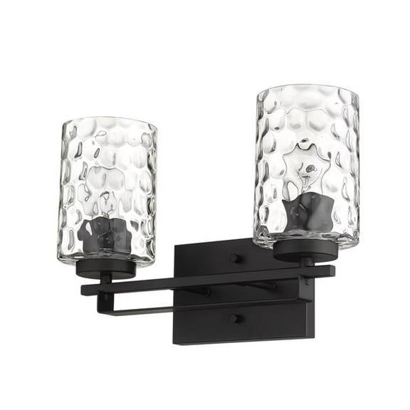 10 x 15 x 6 in. Livvy 2-Light Matte Black Vanity Light