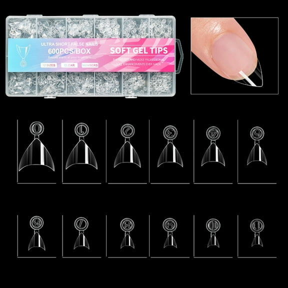 600 Count Short Nail Extensions False Nail Manicure For Parties And Weddings