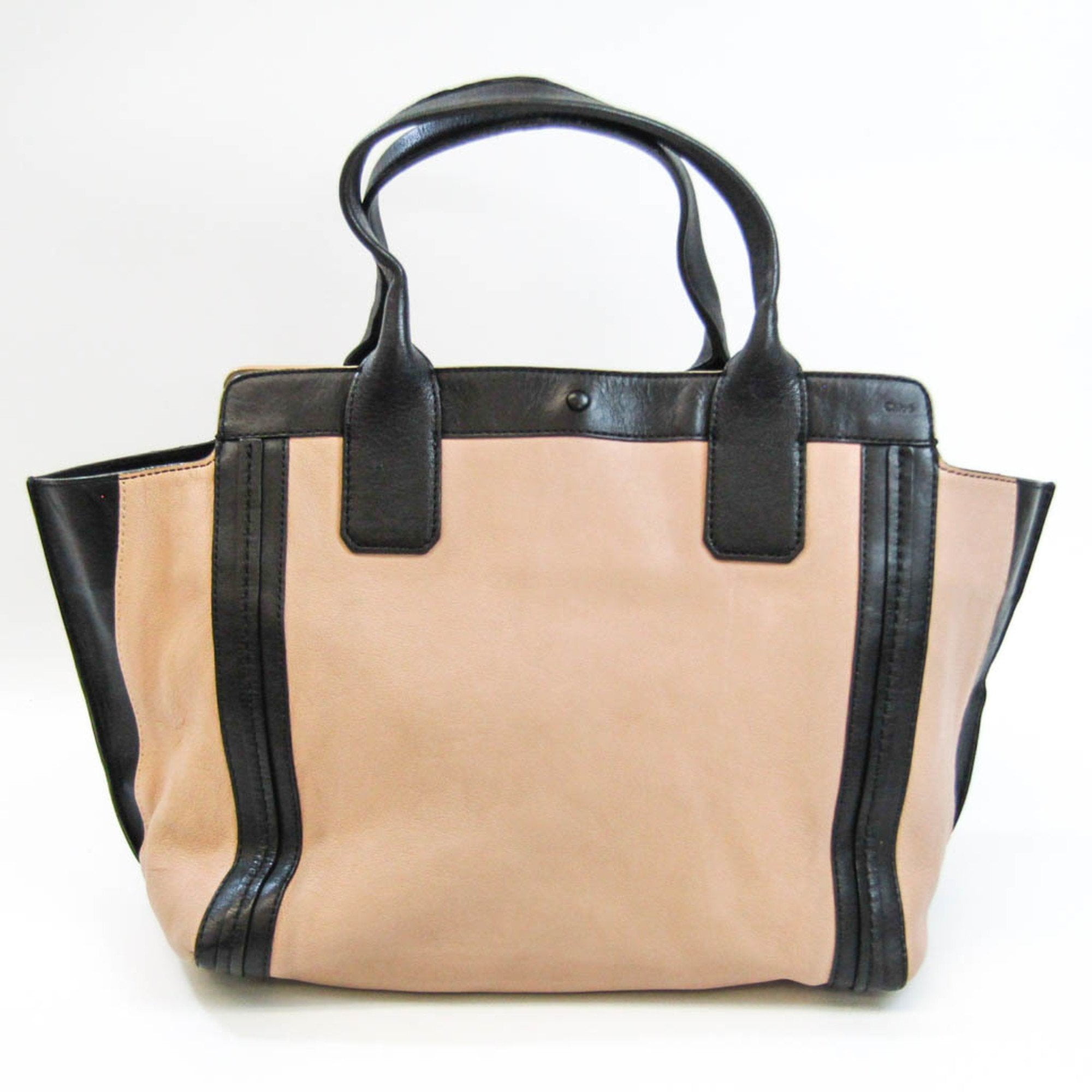Chloe Alison Leather Handbag Beige Black Togo Ubuy