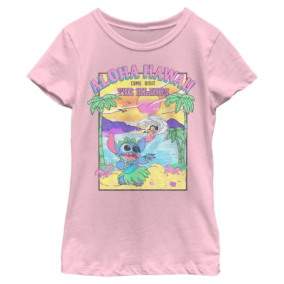 Girls Lilo & Stitch Aloha Hawaii Come Visit the Islands T Shirt