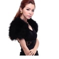 thumbnail image 1 of Real Ostrich Feather Bridal Shawl Cape Fluffy Wedding Party Only Fit Less Than 40cm Shoulder Width, 1 of 4