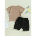 thumbnail image 5 of Toddler Baby Boy Summer Clothes 6M 12M 18M 24M 3Y Mamas Little Boy Short Sleeve T Shirt Tops Infant Rolled Drawstring Shorts Set, 5 of 9