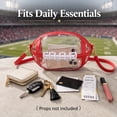 thumbnail image 5 of Clear Football Bag for Stadium Events, PVC Crossbody Purse with Shoulder Strap, Game Day Bag for Concerts Sports Games, Red, 5 of 8