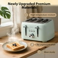 thumbnail image 2 of LONGDEEM 4-Slice Toaster 1.5" Extra Wide Slot Stainless Steel - High Lift, 6 Presets - Green, 2 of 8