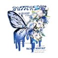 thumbnail image 2 of Fashionable and trendy pure cotton short-sleeved T-shirt for women, loose and versatile in summer, butterfly printed top, 2 of 7