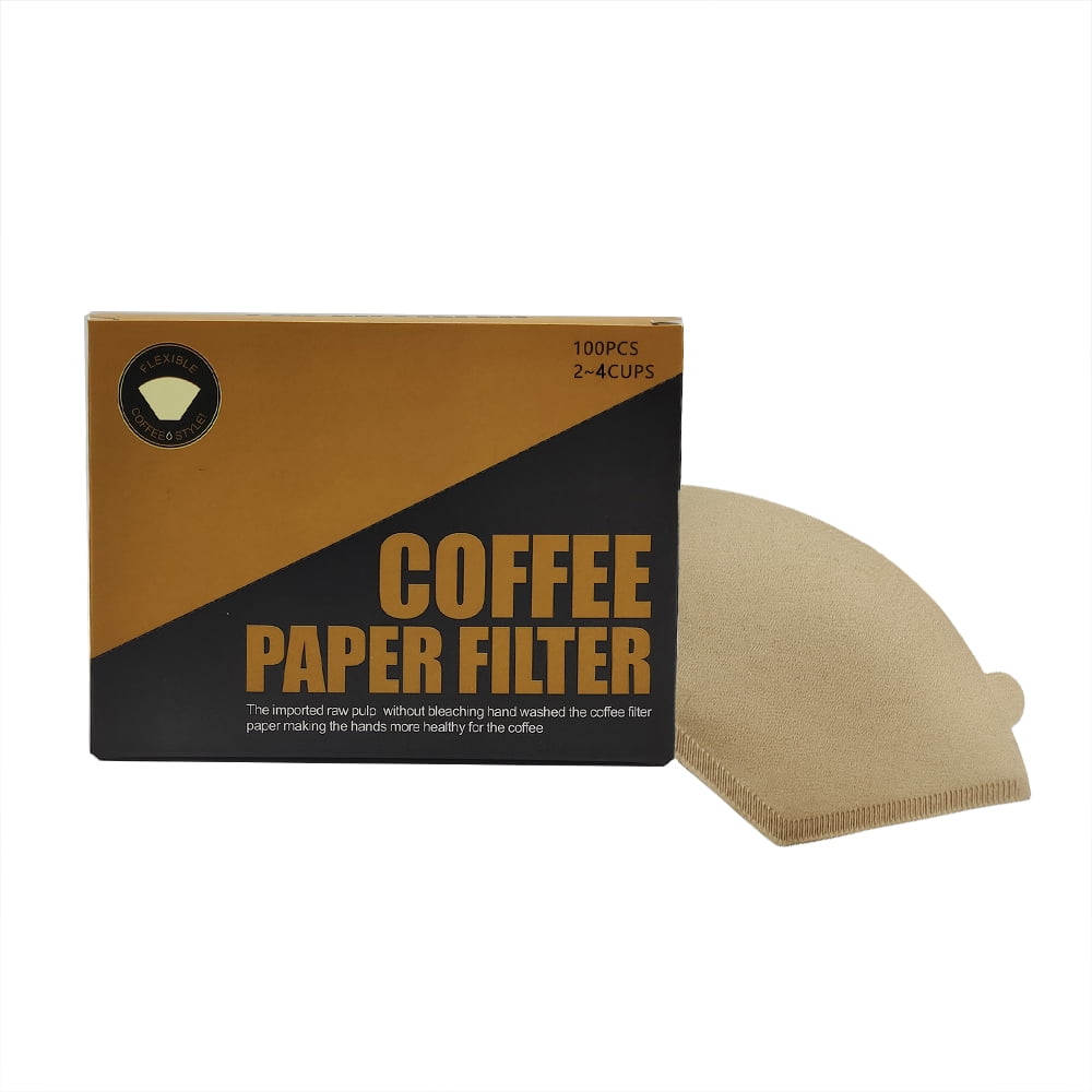 BETOOL 100Pcs Scalloped Coffee Filter Paper Log Pulp Conical Design