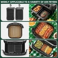 thumbnail image 6 of Air Fryer Rack for Ninja Dual Basket DZ201 DZ401 DZ550, 2Pcs Stackable Stainless Steel Grill Rack, 6 of 9